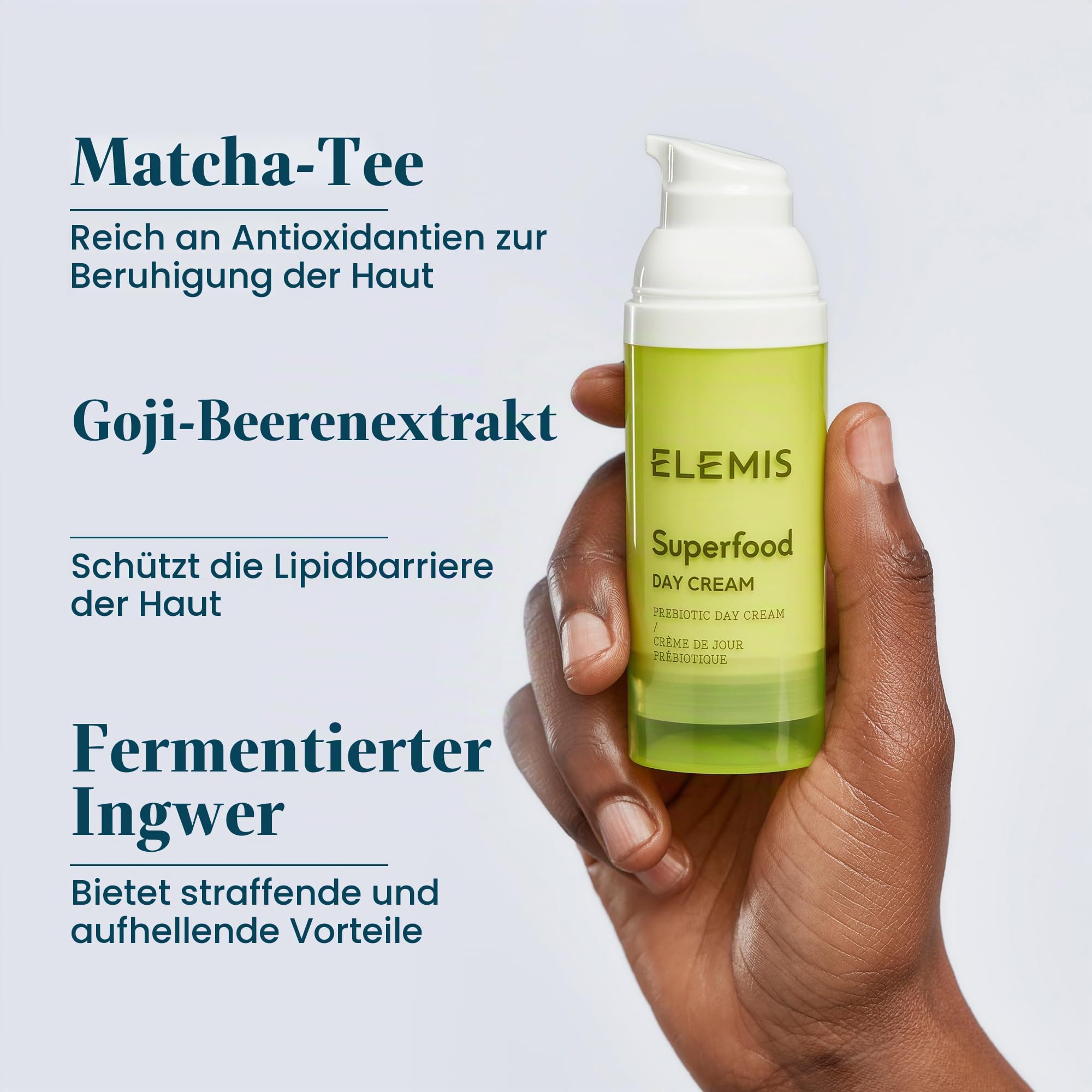 ELEMIS Superfood Day Cream, Gesichtscreme Feuchtigkeitspflege 50ml | Leichte feuchtigkeitsspendende Tagescreme, die die Haut stärkt, schützt und für einen frischen, strahlenden Teint sorgt