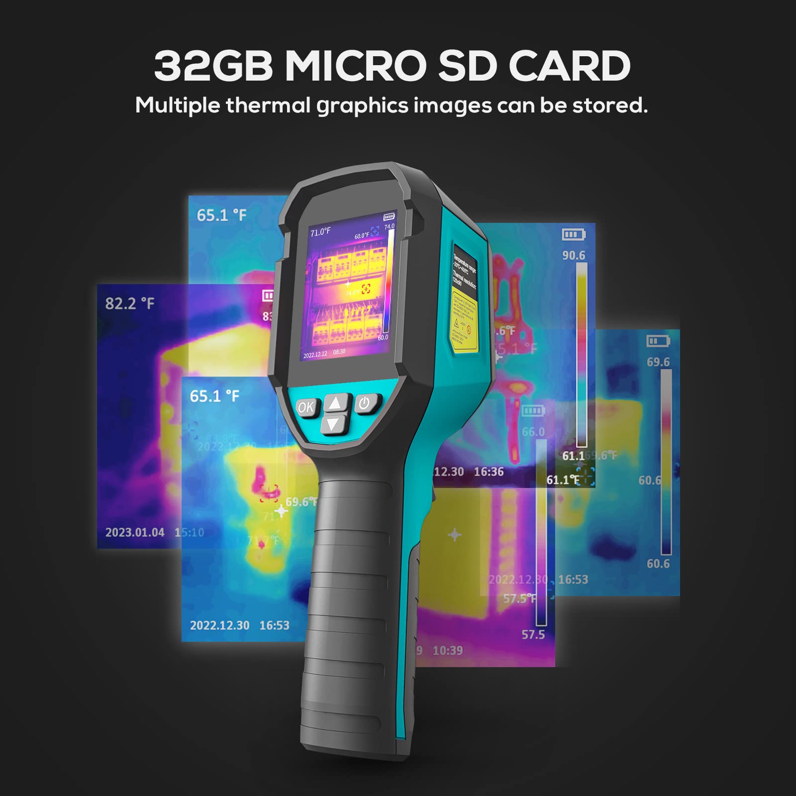 MiLESEEY TR120E Cámara Térmica Portátil, Admite Análisis de Software de PC | 3,5 Pulgadas Pantalla LCD, Recargable, 6 Paletas, con Seguimiento Automático de Frío y Puntos Calientes