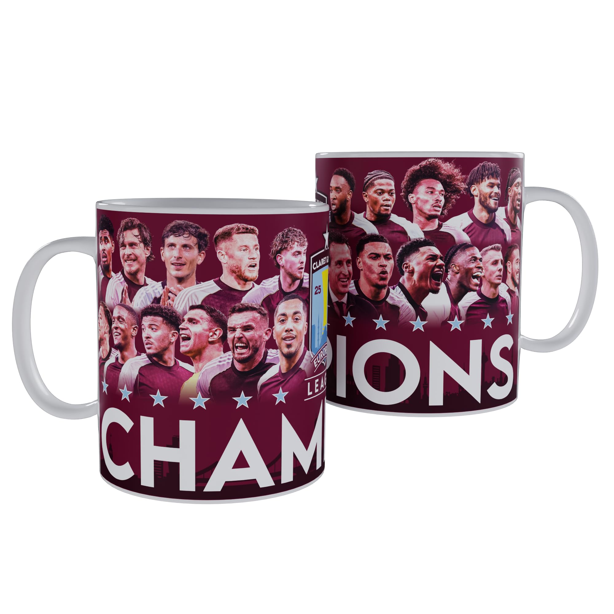 Partisan Claret & Blue European Champions Celebration Team Mug – 11oz Ceramic Cup