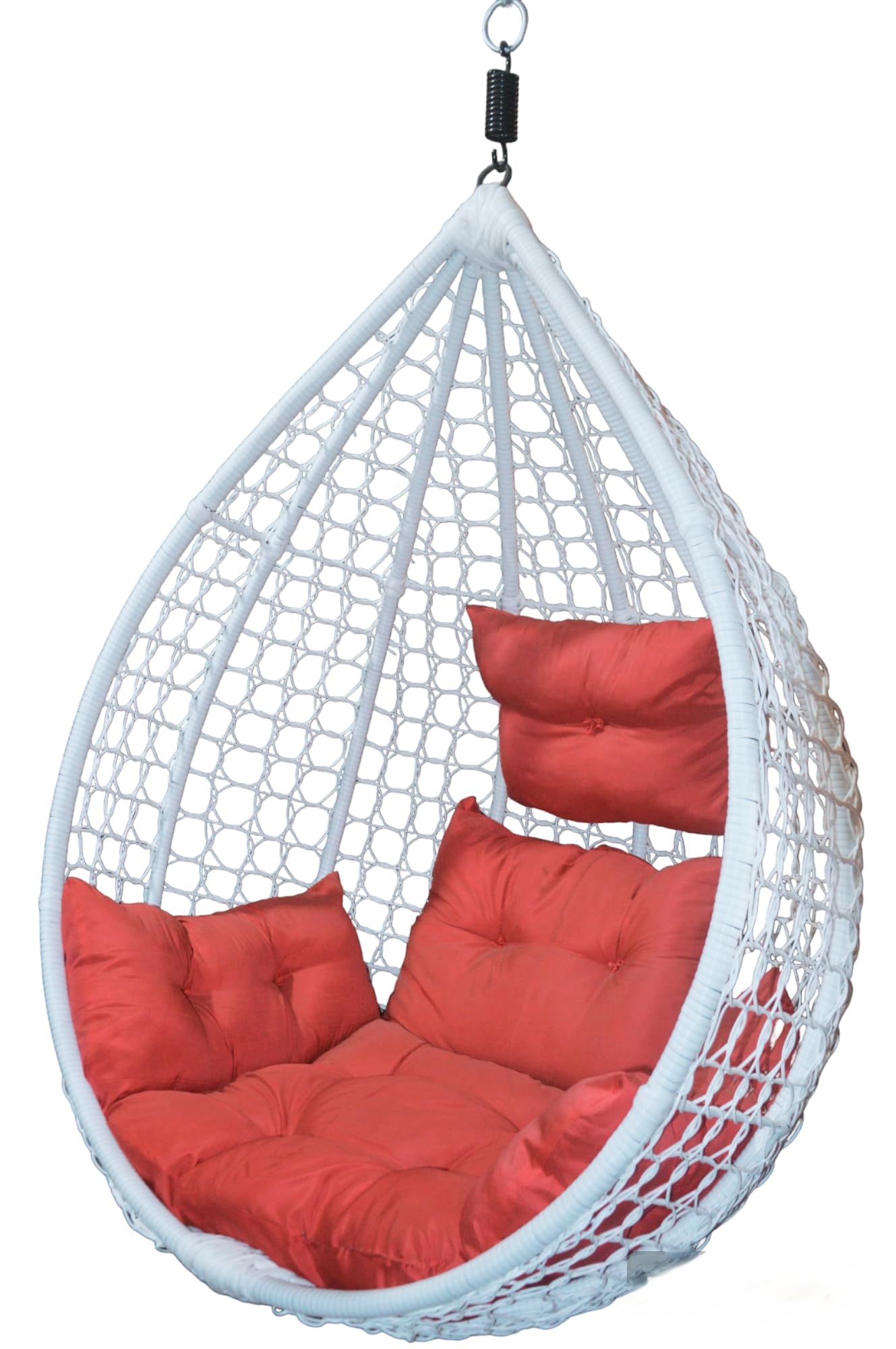 Dreamswing Hammock Swing Chair Without Stand for Home,Hanging Swing for Outdoor,Indoor Living Room Balcony Garden(White/red) (White/RED, 1)-image-12