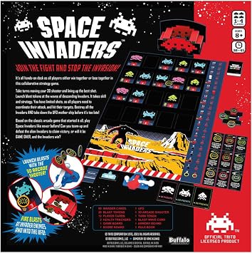 Buffalo Games - Space Invaders Game - Dexterity Launch Game - Great for Game Night - Cooperative Gameplay - Based on Video Game
