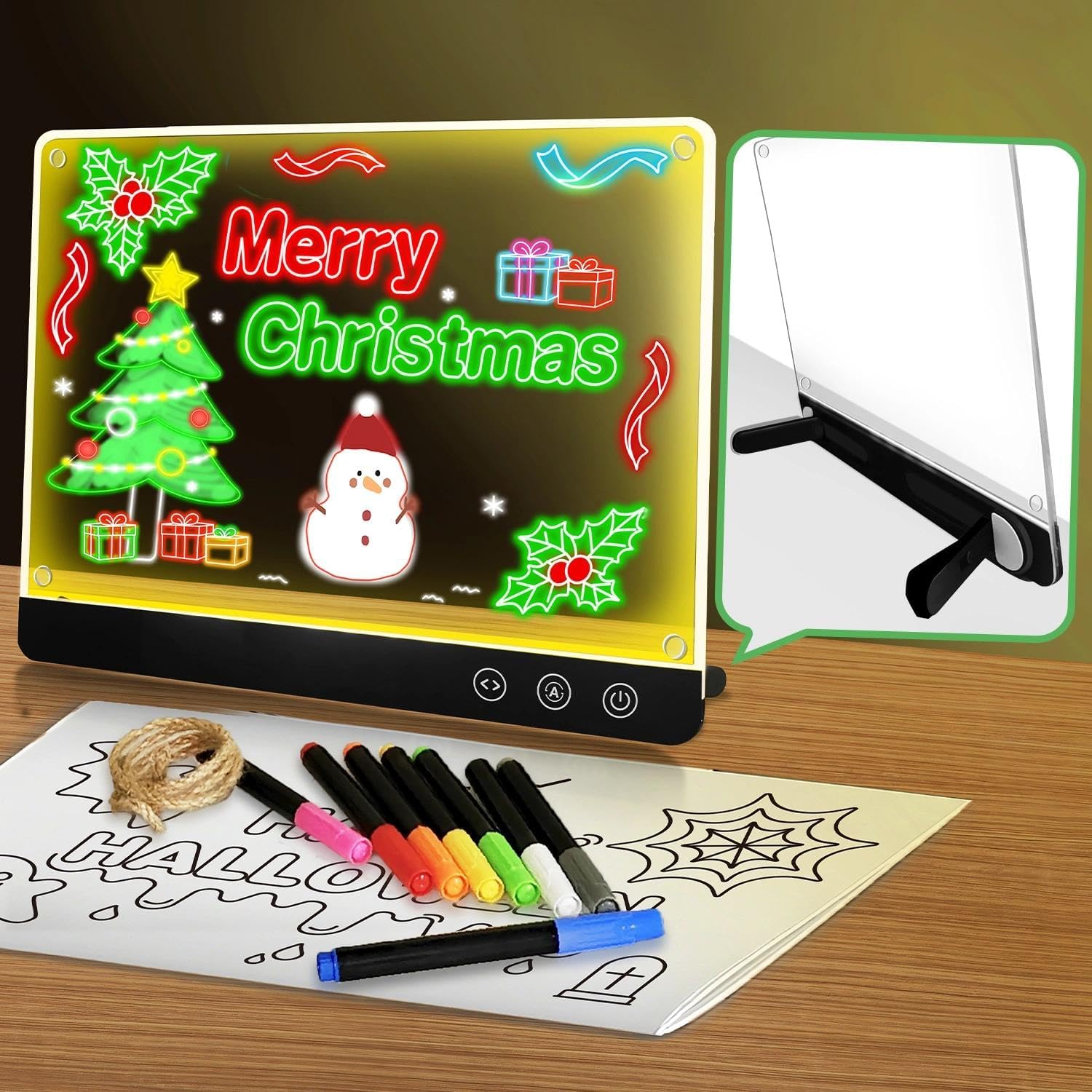 K⭐︎H⭐︎A Amazon.com: LED Magnetic Note Board with Colors, 11.8