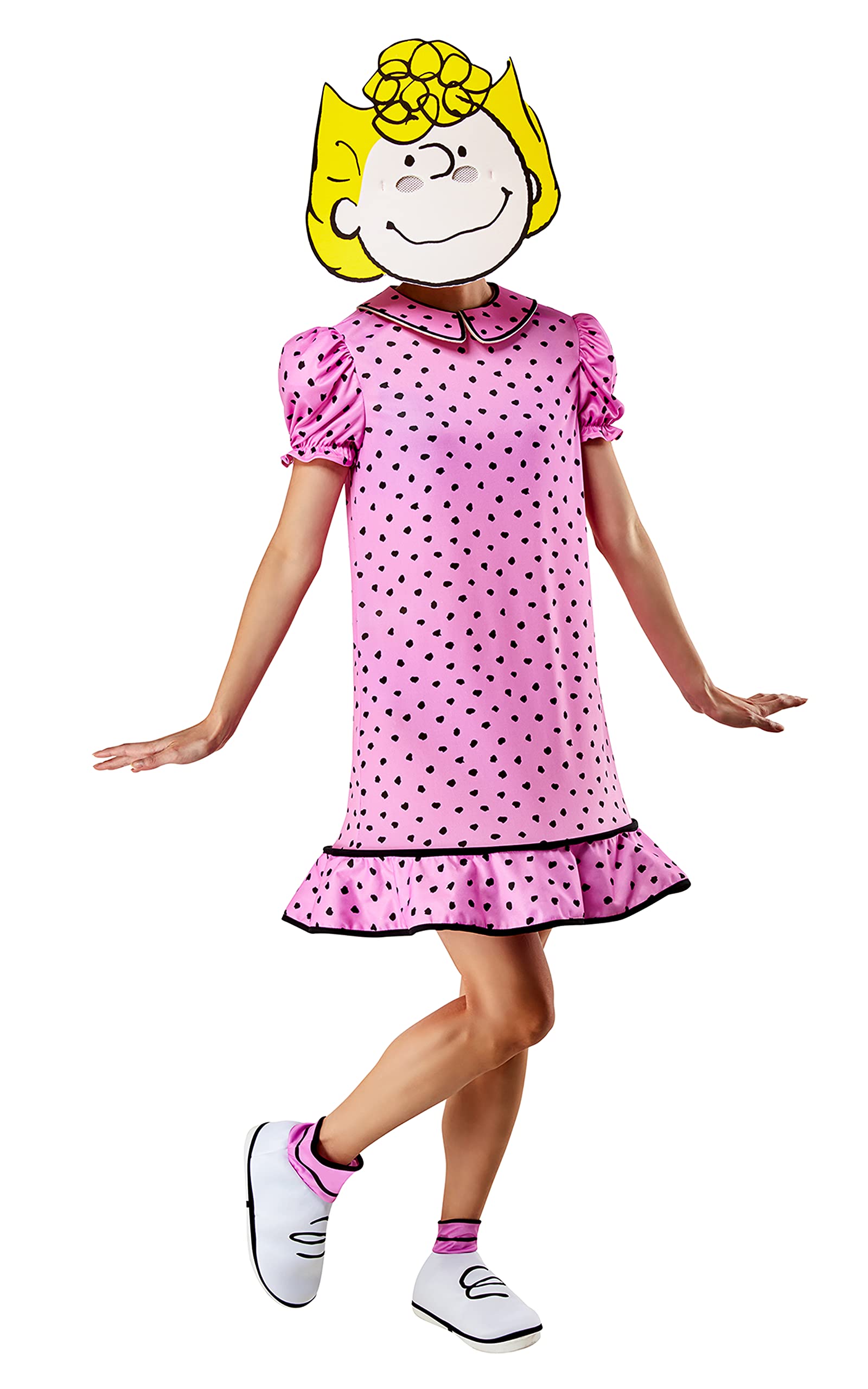 Rubies womens Peanuts Sally Costume Dress and Foam Mask, As Shown, Medium