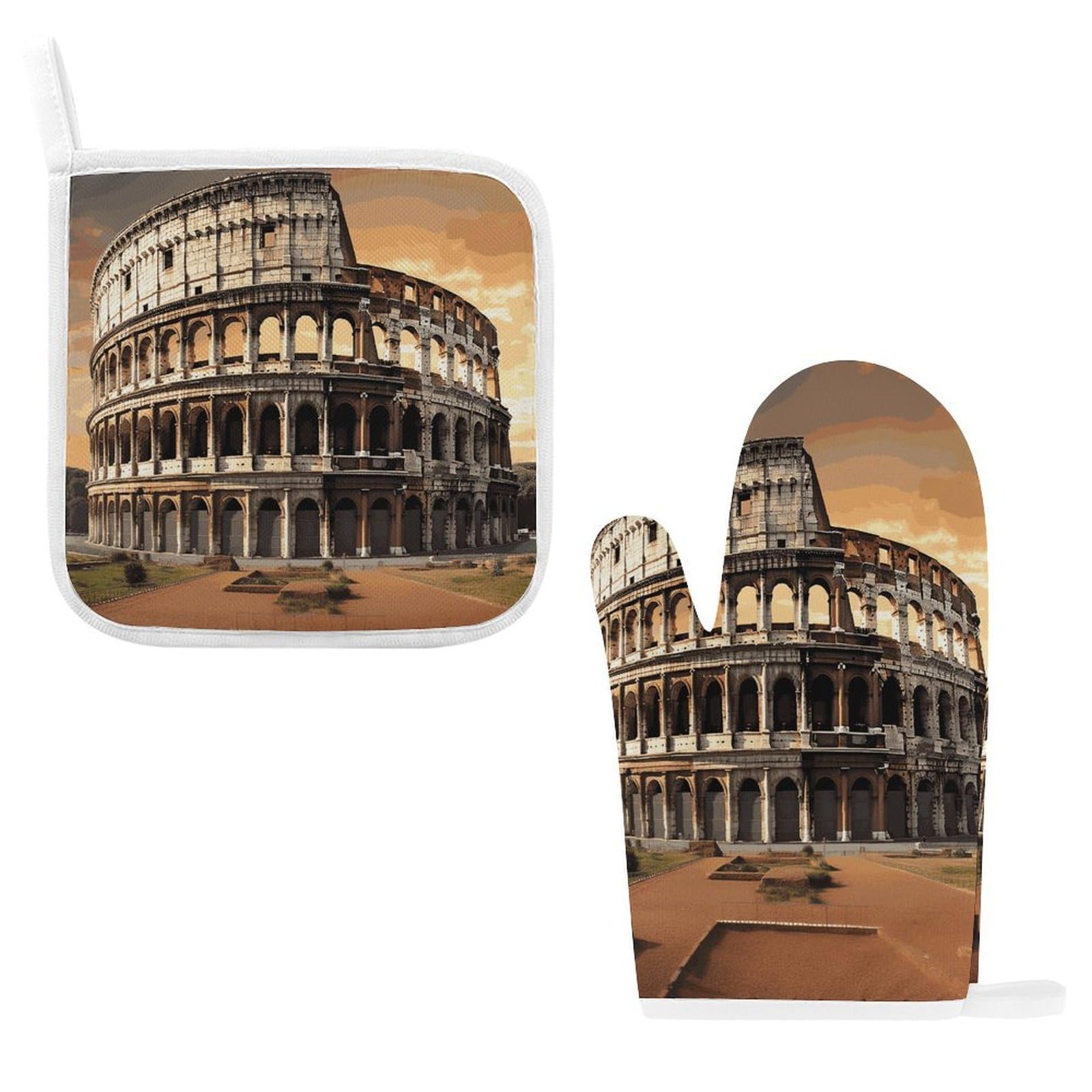 Fodpand Style Ancient Colosseum Oven Mitts And Pot Holders Sets