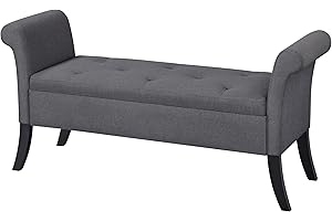 Yaheetech Fabric Modern Tufted Large Storage Bench: Comfort and Style for Your Window Side