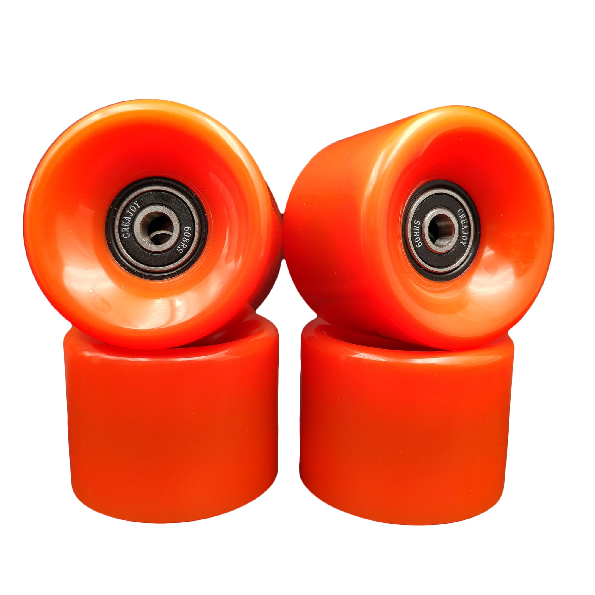 Skateboard Wheels with Bearings, 60mm 92a Hardness, Set of 4 (Red)