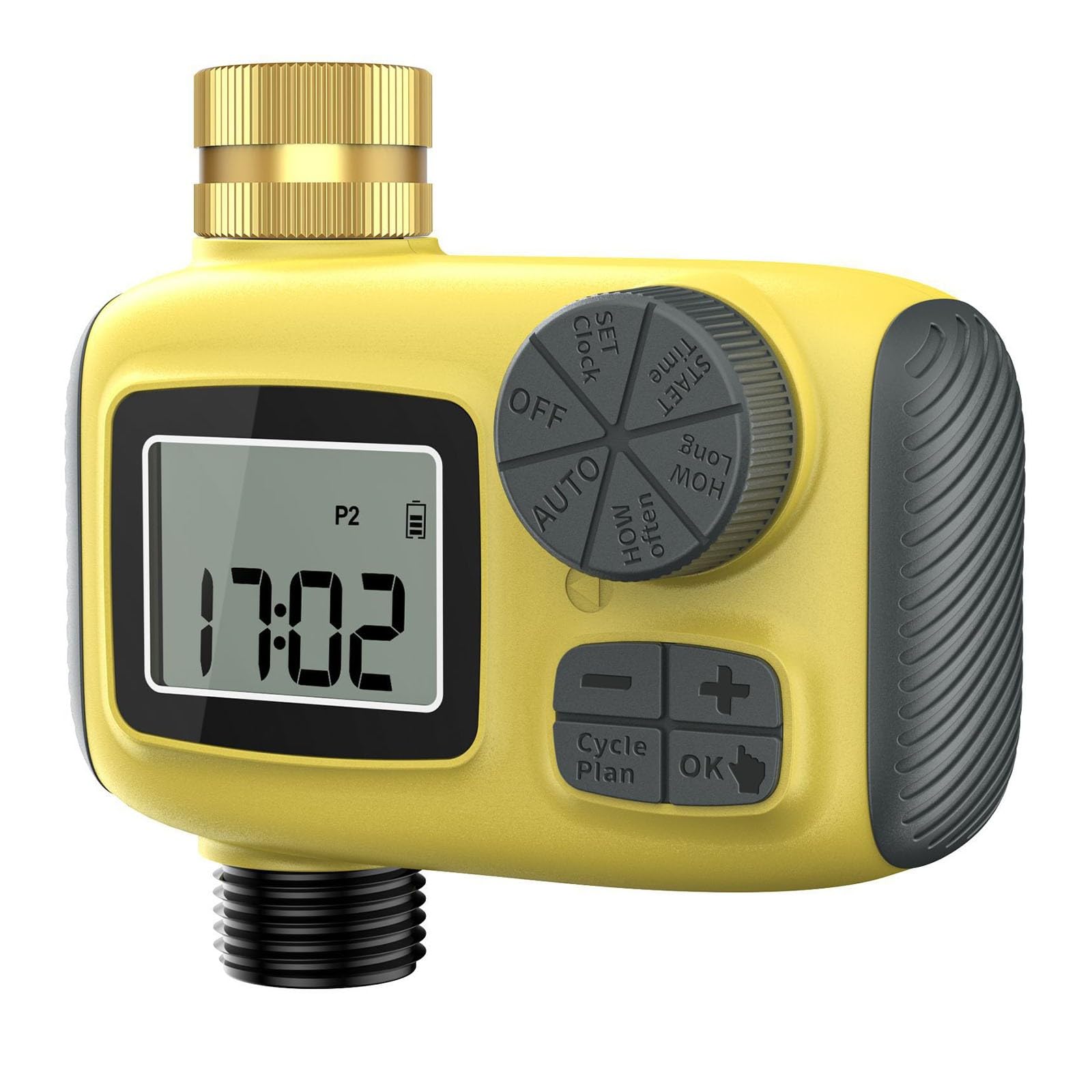 Timer zraszacza do użytku na zewnątrz, mosiężny timer wlotowy 2025 do węża nawadniającego ogrodowego, timery z opóźnieniem deszczu i ręcznym nawadnianiem, do ogrodu, trawnika, systemu nawadniania