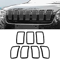 Vista 1 de JeCar Insertos de Parrilla ABS Kit de Moldura de Cubierta de Rejilla Compatible con Jeep Cherokee 2019-2021 KL, Negro