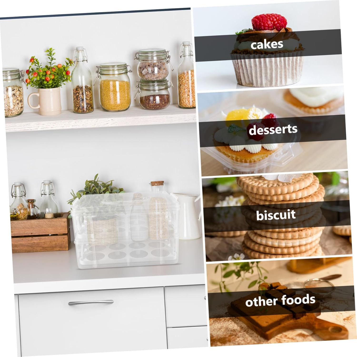 Multi-Layer Cupcake Transport Box with Lid Portable Cake Carrier for Desserts Tarts and Pastries for Parties and Daily Use