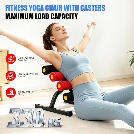 Mini Inversion Table Foldable Exercise Equipment for Home Gym Back Extension & Ab Workouts with Resistance Bands Lower Back Trainer