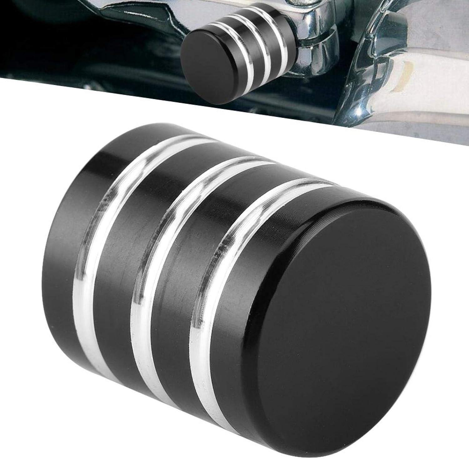 Motorcycle Heel Shift Eliminator Cap for FLHT FLHR FLHX CVO 1980-2019 Aluminum Motorcycle Heel Shifter Level Eliminator Cover Heel Toe Shifter End Cap(Silver Black)