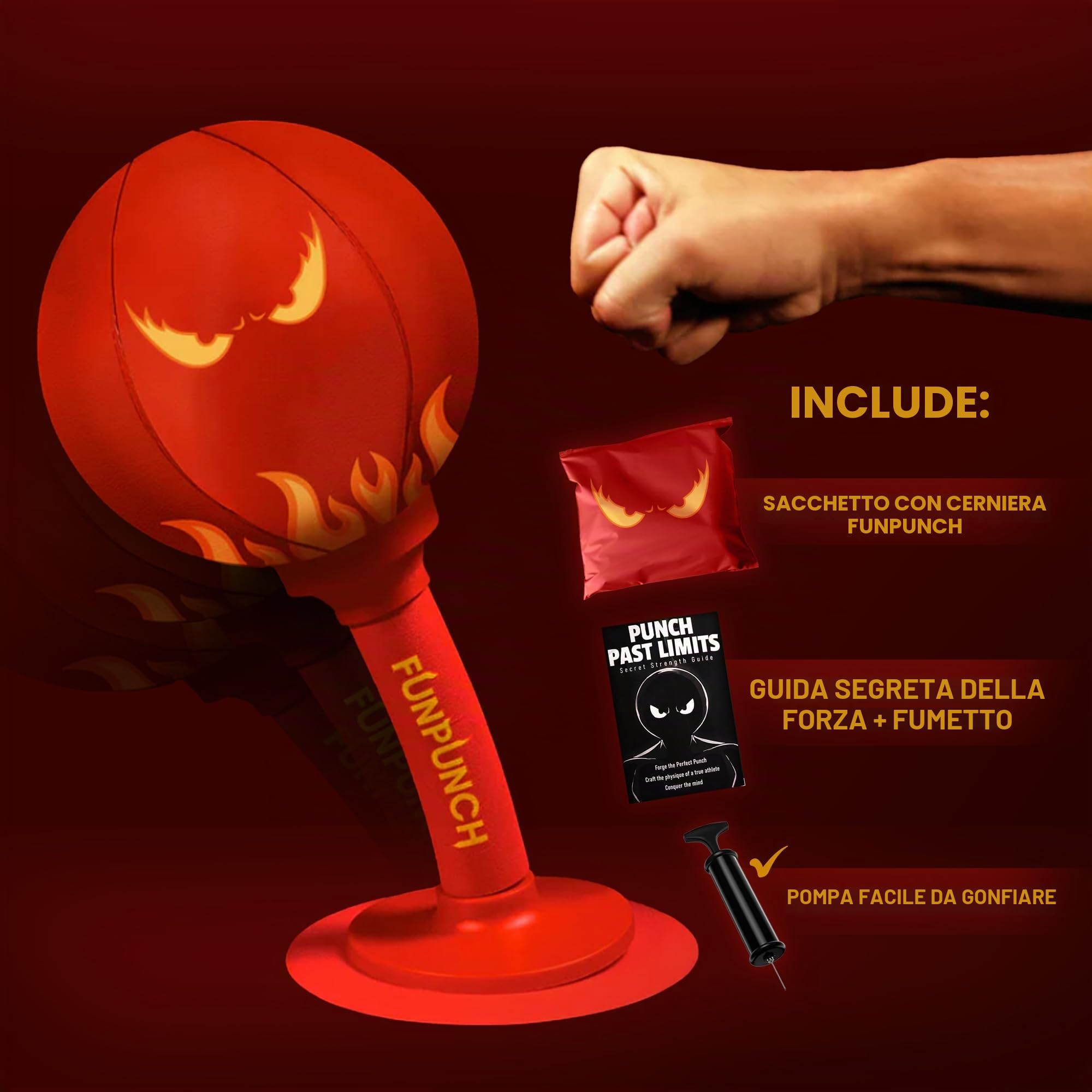 Rage-Bag Sacco da Boxe Portatile con Pungiball Boxe & Pera Veloce Boxe, Antistress Adulti e Punching Ball Boxe Adulti, per Allenamento Ovunque - Sacco da Boxe Bambini & Palla Boxe