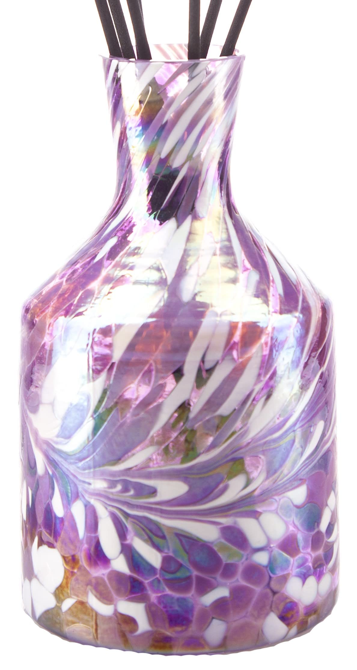 Amelia Art Glass White Reed Diffuser Apothecary In Violet &