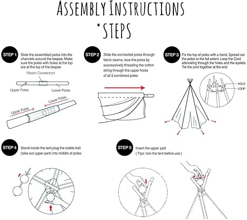 Miniatura 5 de Ogrmar Tienda de campaña plegable de lona blanca para niñas y niños para jugar en interiores y exteriores