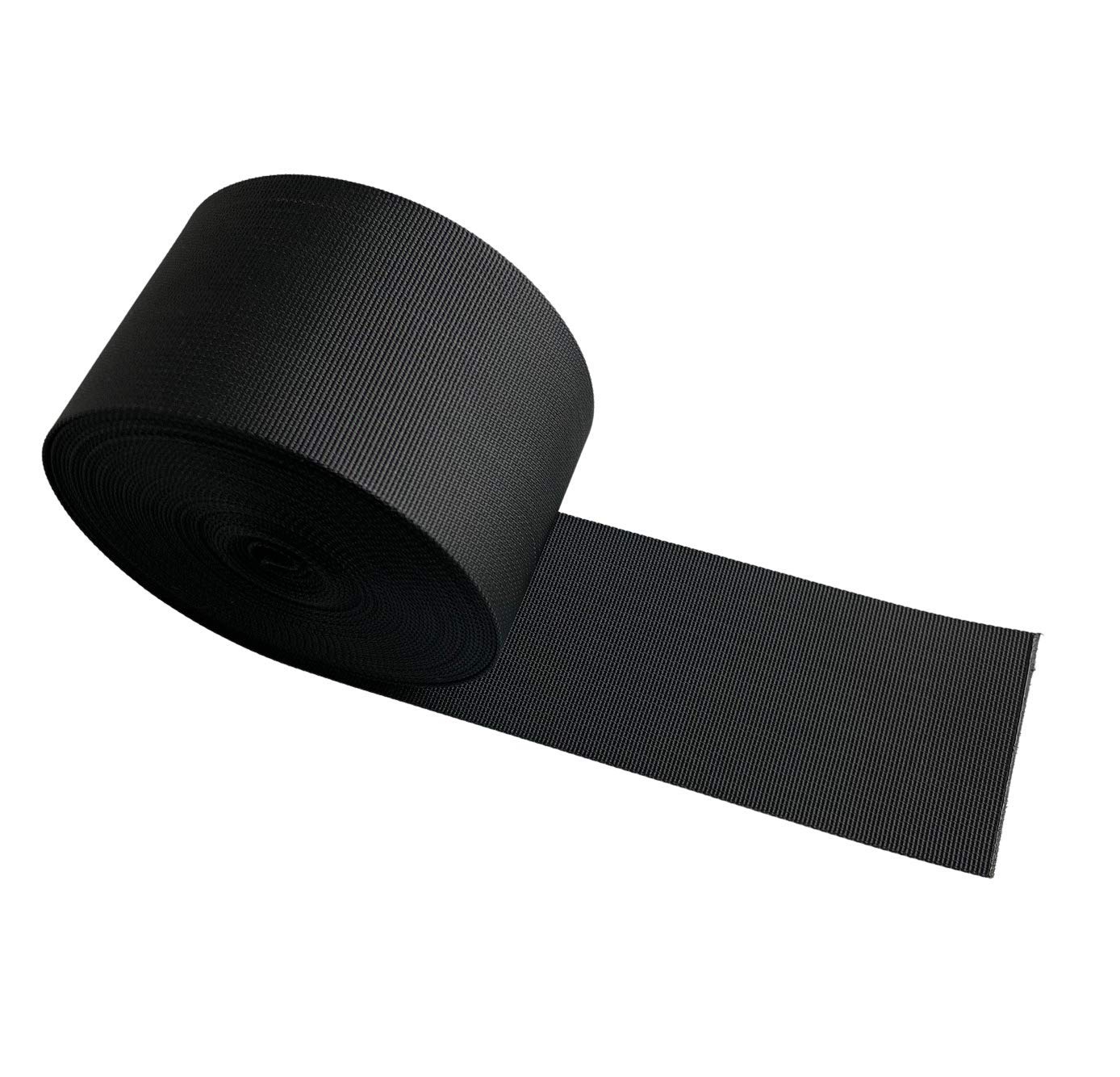 On1shelf Correa de nailon resistente de 100 mm de ancho, 10 m (100 mm), color negro