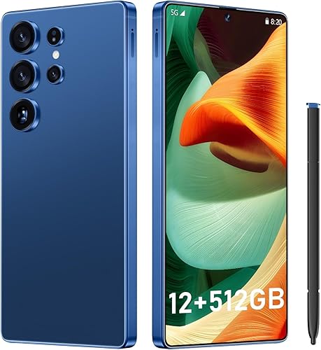 I25 Ultra 6.99" FHD+ Android 14 Smartphone 12GB+512GB Cámara de 108MP+68MP Batería de 7000mAh Lápiz óptico incorporado Rendimiento rápido (azul)
