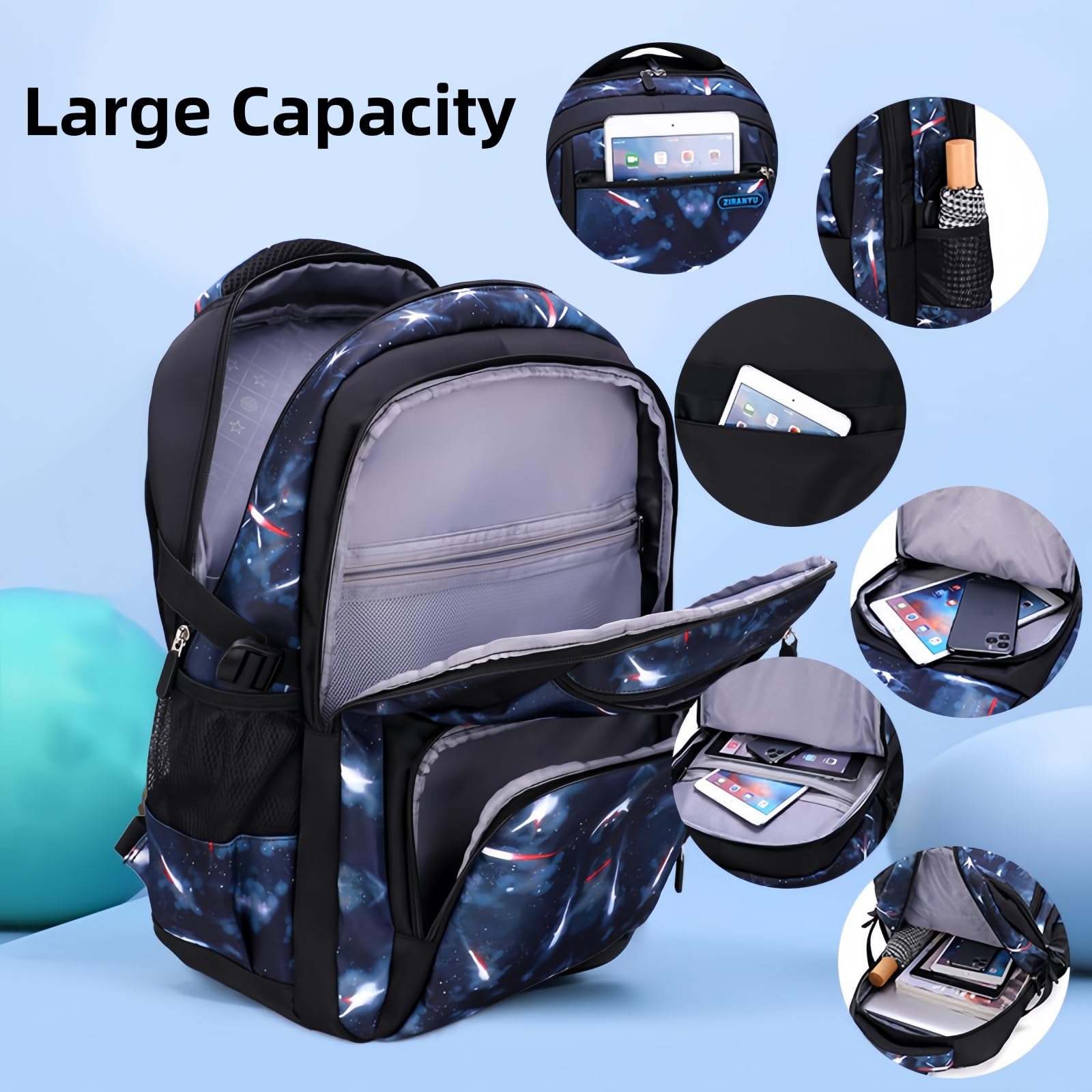 Jungen Schultaschen mit Rollen, Grundschule Trolley Rucksäcke mit Lunch Tasche Federmäppchen 3-Teiliges Schultaschen-Sets für Kinder
