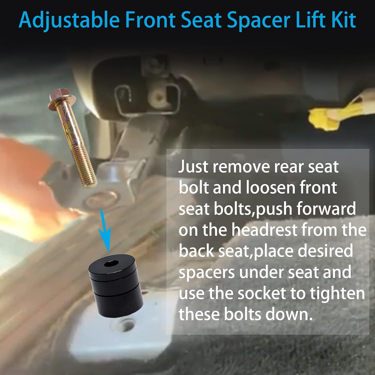 0.25" to 1.5" Seat Spacer Riser Lift Rear of Front Seat Recline Kit Replacement for 2005-2021 Toyota Tacoma, 2003-2021 Toyota 4Runner Lexus GX470