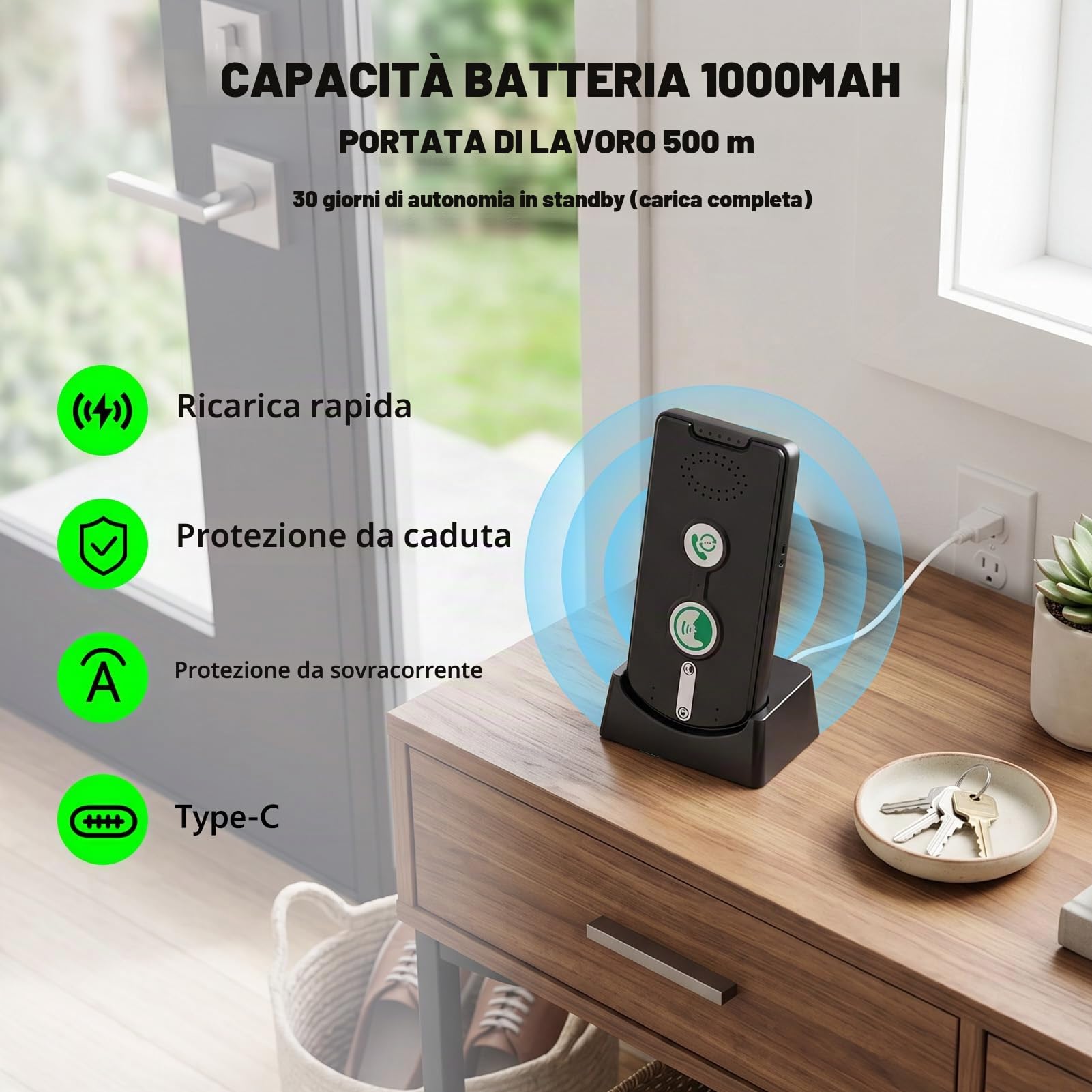 3 Set Citofono Vocale Senza Fili, Campanello Interfono per Casa e Ufficio