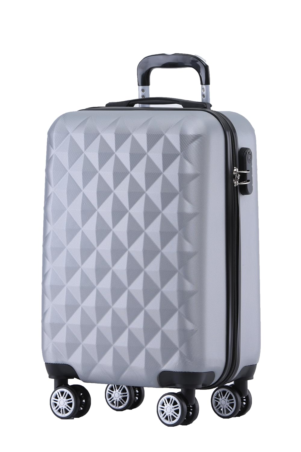 BEIBYE 2066 Hartschalenkoffer aus ABS, Reisekoffer mit 4 Zwillingsrollen und Zahlenschloss, Erweiterbarer Trolley Koffer L XL + Handgepäck M (ohne Erweiterung), Kofferset oder Einzelkoffer