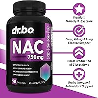 Vista 2 de Suplemento NAC Píldoras de N-acetil cisteína - 750 mg N acetil cisteína cápsula de vitamina pura - Fórmula diaria de apoyo hepático para la salud