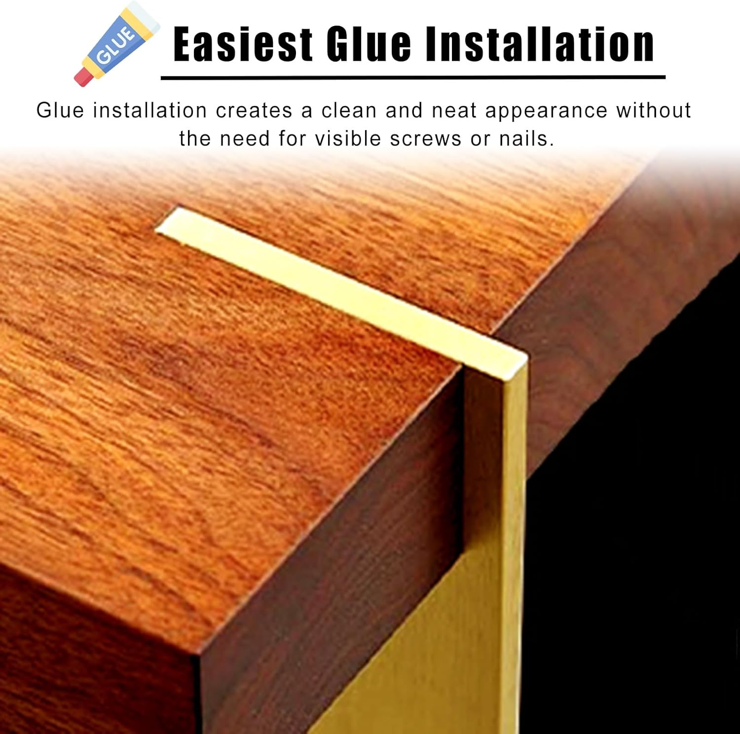 ARCVOX Brass Square Bar Flooring Transition Strips, Threshold Edging Trim Strip, Decorative Gap Covering Seam Binder, LVT/Vinyl/Tile/Wood/Laminate/Carpet (Size : 8x8mm)