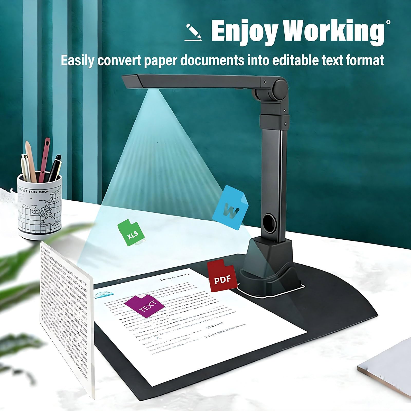 Scanner Libri E Documenti A3/A4 18mp HD Con OCR, Visualizzatore USB Con Ritaglio Automatico E Pdf Ricercabile, Per Scuola Biblioteca E Archivio