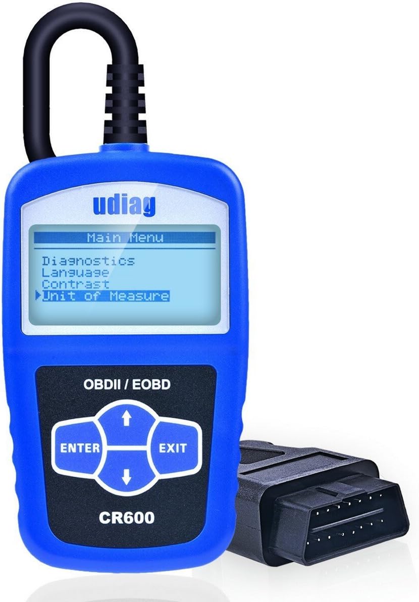 OBD2 Scanner, Udiag CR600 Auto Car Code Reader Read Live Data and Clear Error Code for Universal OBD2 Protocol Vehicle - Blue