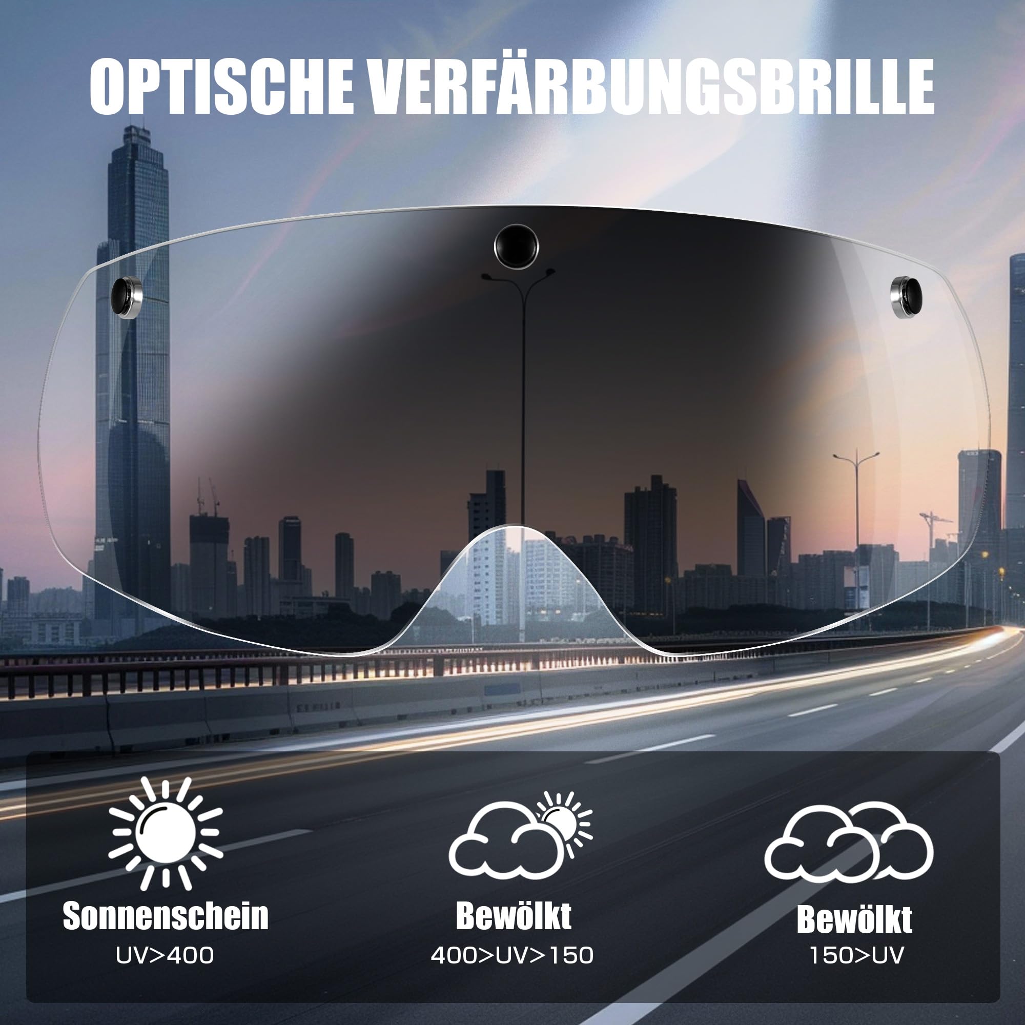 LUMDEER Fahrradhelm Herren Damen mit Licht Visier Blinker Bremslicht 2.0 Selbsttönende Gläser E Scooter Helm Erwachsene LED Vorne Hinten Roller Helm Fernbedienung