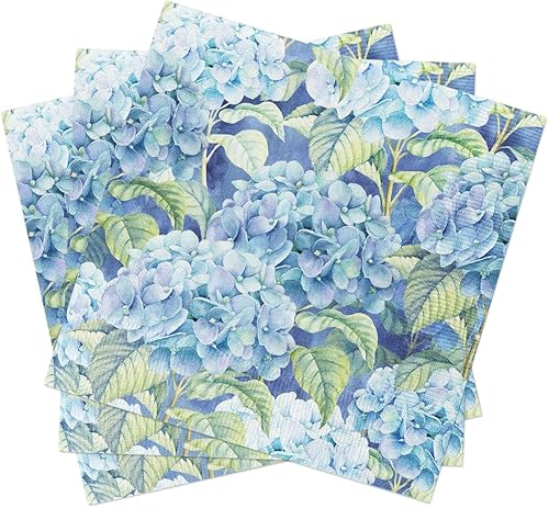 Miniatura 5 de Servilletas florales azules BLUE HYDRANGEA Servilletas de papel de cóctel 40 piezas, servilletas florales, servilletas de hortensia, servilletas