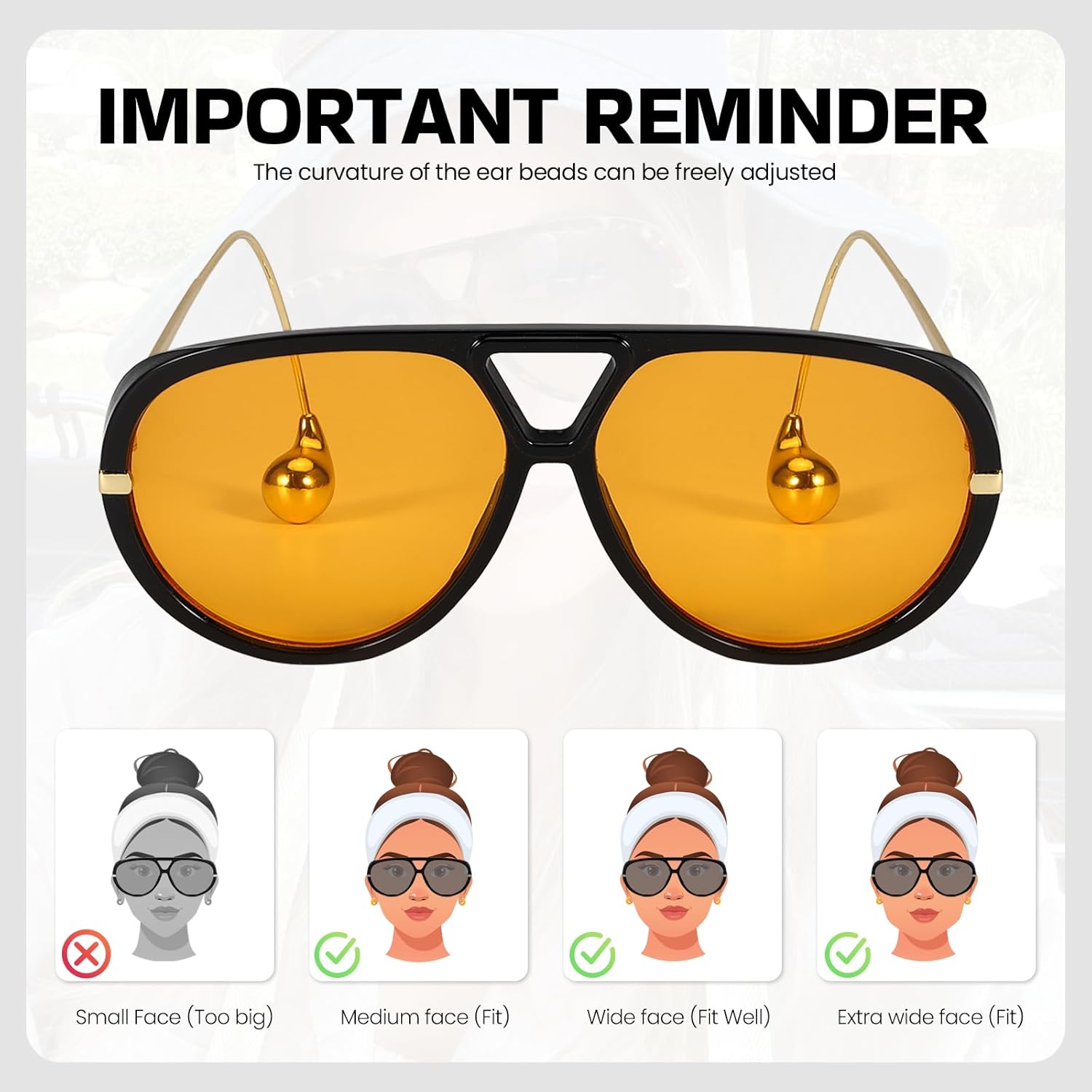 SODQW Oversized Aviator Sunglasses for Women With Earring Trendy Large Big XL Size 2026 Designer Ladies Shades - Image 4