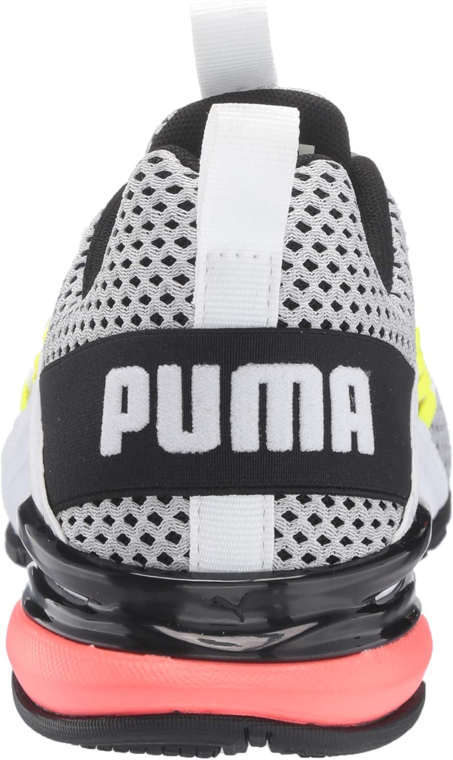 PUMA mens Axelion Breathe Cross trainer, Puma Whiteyellow Alert-nrgy Red, 8.5 US