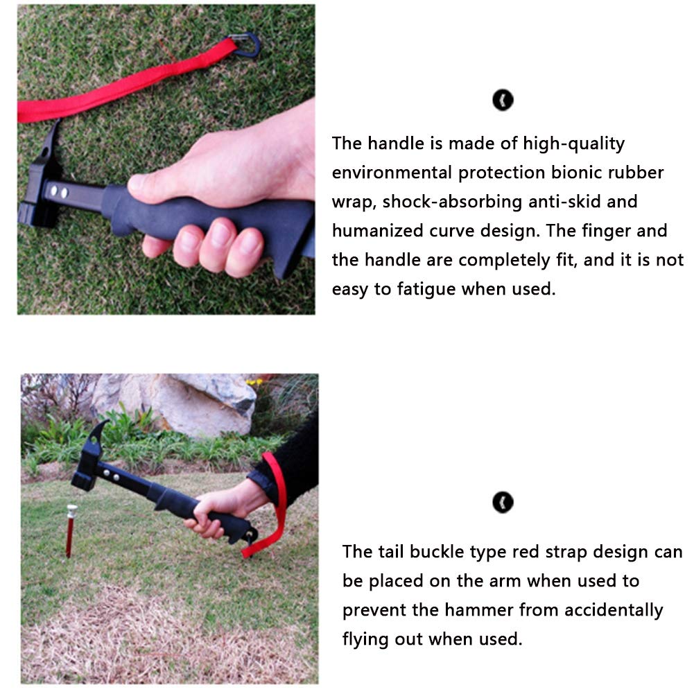 Martello Da Campeggio 16OZ Con Estrattore - Per Picchetti Tenda | Manico Antiscivolo E Cinturino - Foto 13