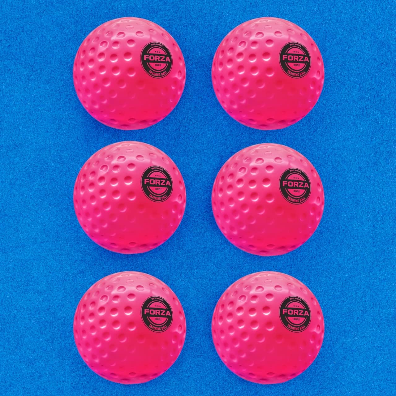 FORZA Smooth/Dimple Training Field Hockey Balls – Premium PVC Smooth or Dimpled Surface Options – Available in White or Pink – Single or 6-Pack Options