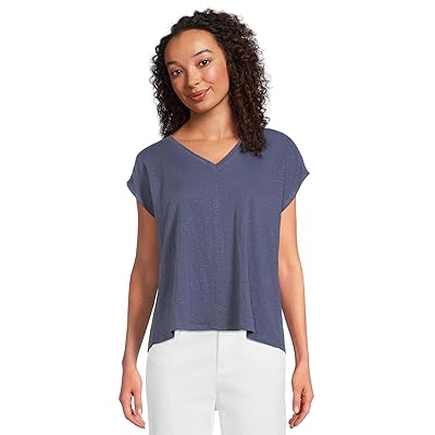 Eileen Fisher V Neck Square T Shirts Women