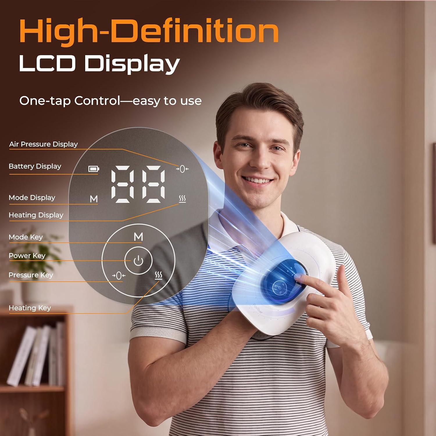 Hand Massager with Heat and Compression, Knuckle Stretching for Home