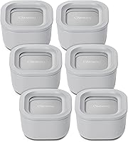 Vista 15 de Caraway Set de 2 piezas de recipientes de vidrio para almacenamiento de alimentos - (2) recipientes de vidrio de 1.75 tazas - Vidrio recubierto