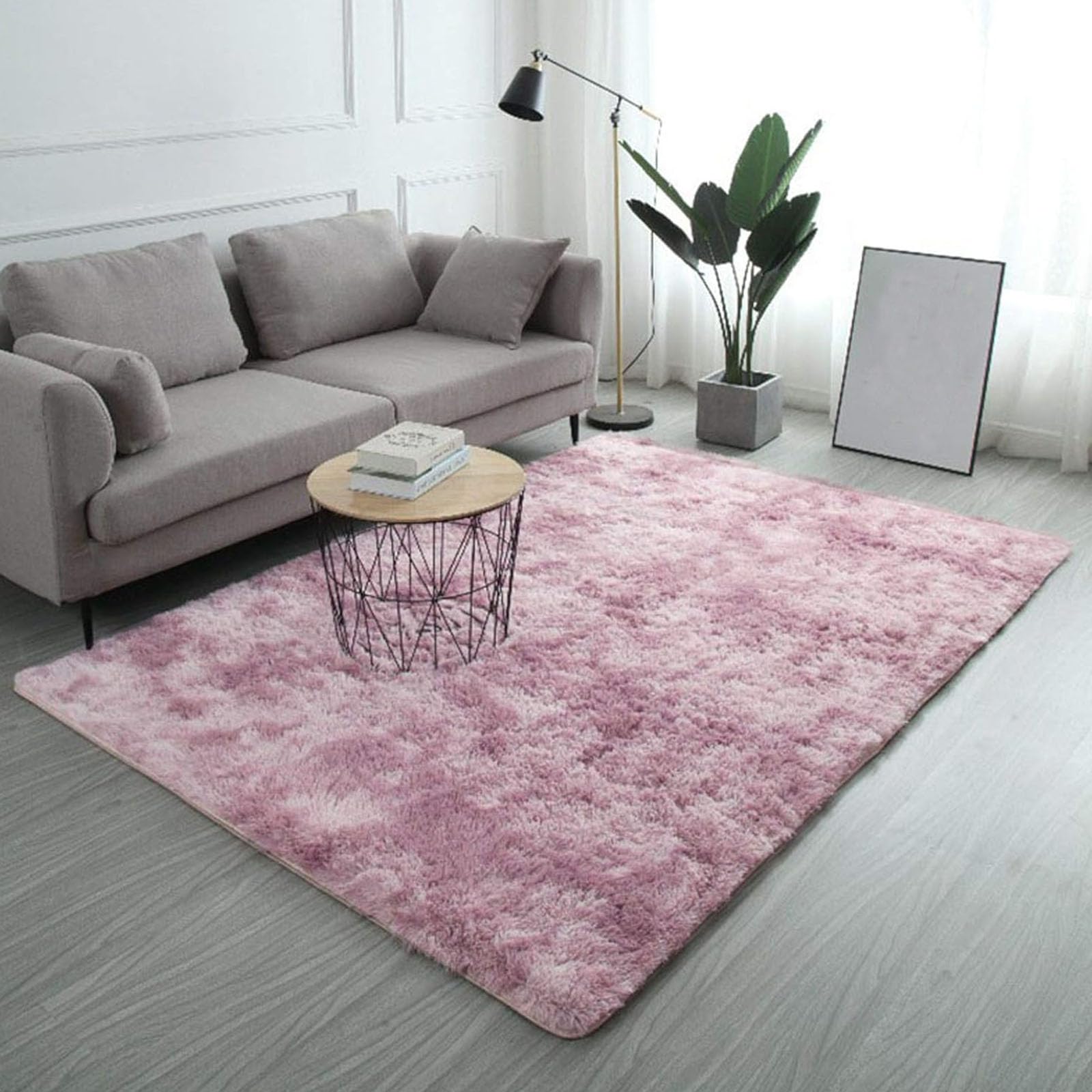 Tapis moderne doux de haute qualité rose 245 x 250 cm pour salon