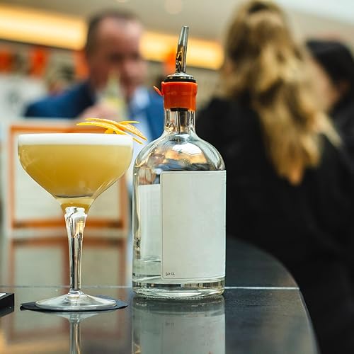 Miniatura 7 de Paquete de 18 boquillas para licor Inchluding 1 pieza de cepillo con tapas de goma, vertedores de velocidad cónicos de acero inoxidable, se adapta a