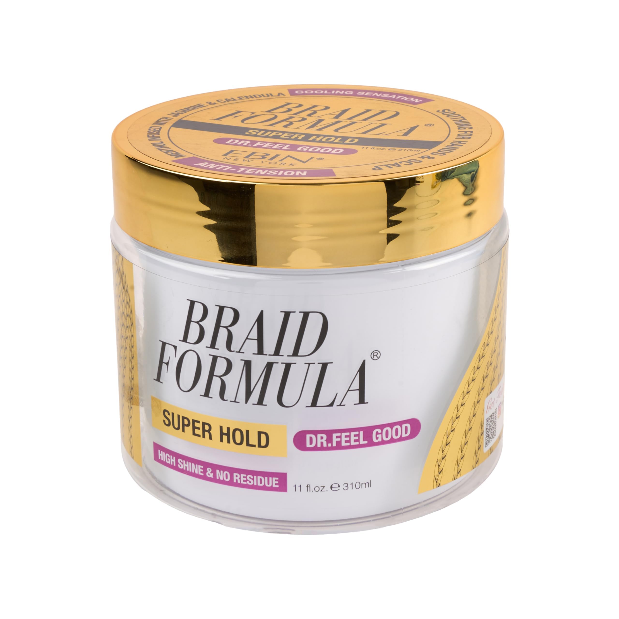 Braid Formula Dr. Feel Good Super Hold 11oz | Menthol Infused for Cooling Sensation | Smoothing, High Shine, Long-Lasting Hold | Perfect for Braids, Locs & Twists | No Residue