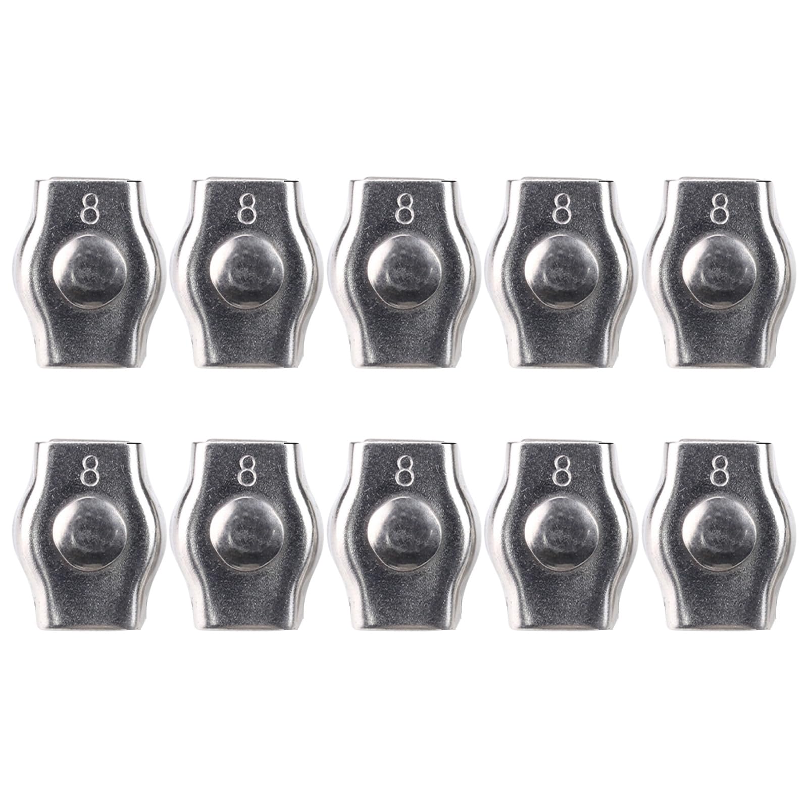 Limtula Multicolor 10Pcs High Strength Stainless Steel Wire Rope Clips Single/Double Grips Cable Clamps Wire Rope Steel Cable Fixing Clip Fixing Clip