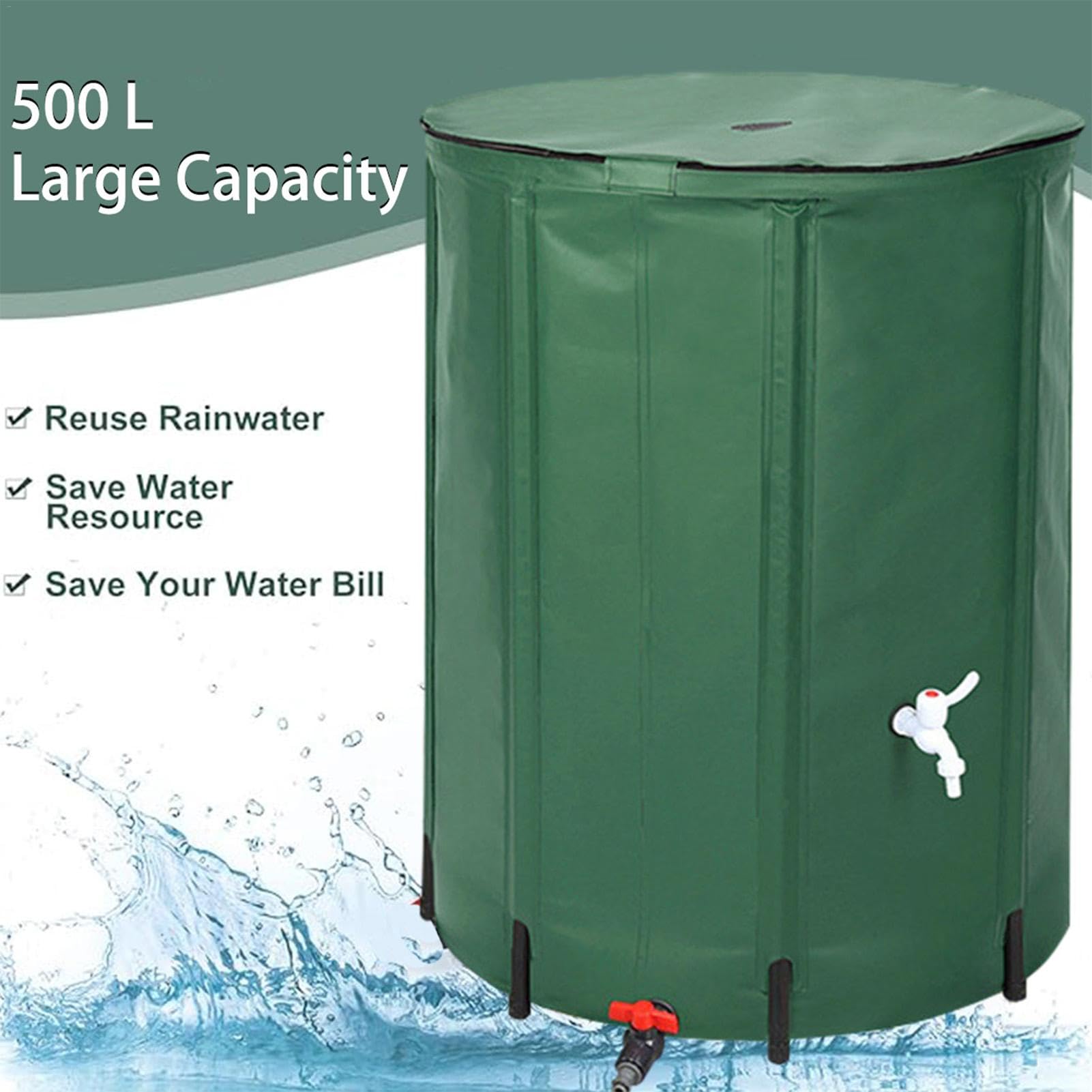 Faltbarer Regenbehälter, Wasserfilter-Zapfhahn, Gartenwasserspeicher | Regenwasser-Überlaufsystem, tragbares Regentonne, PVC-Regensammler mit Filter für Garten, 78 x 40 cm