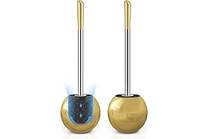 IXO Gold Toilet Bowl Brush and Holder Set