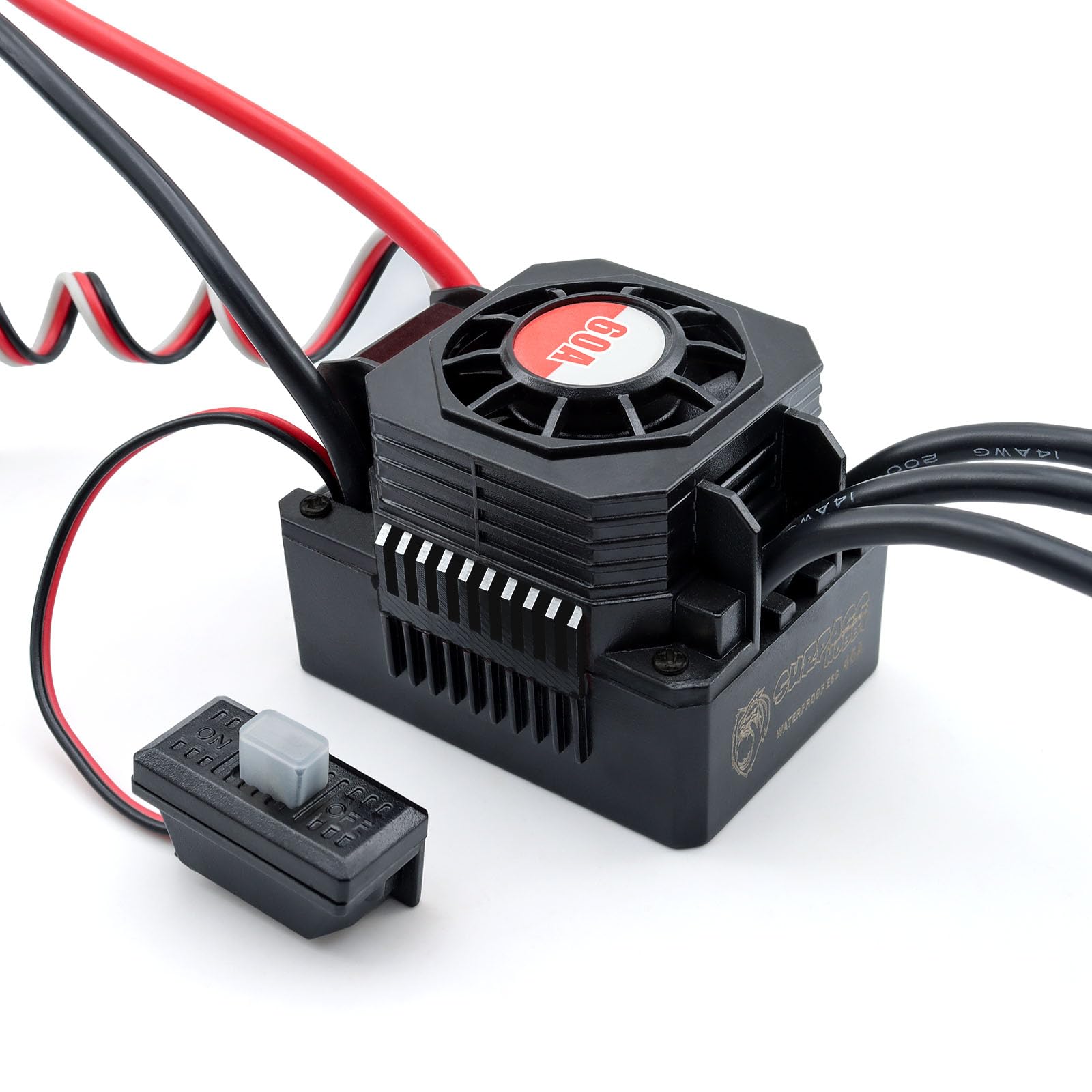 Surpass Hobby Contrôleur de vitesse électronique ESC sans balais 60 A étanche pour voiture 1/10 RC camion tout-terrain
