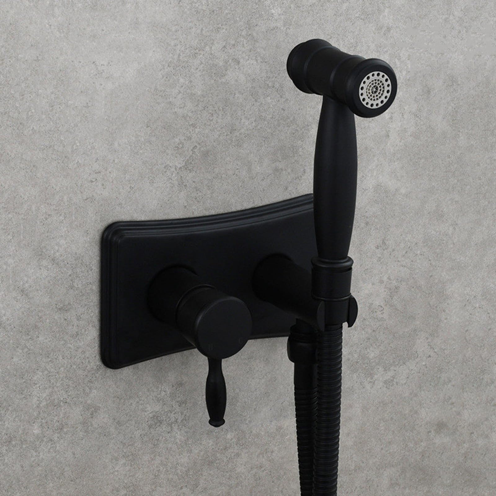 Bidet Portatil para Wc Modo Dual Ducha Bidet para Wc Agua Caliente Y Agua Fria Latón,Negro