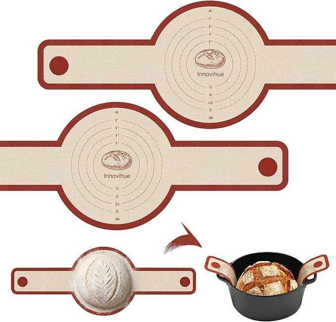 Silicone Bread Sling for Dutch Oven, 2-Pack Reusable Sourdough Baking