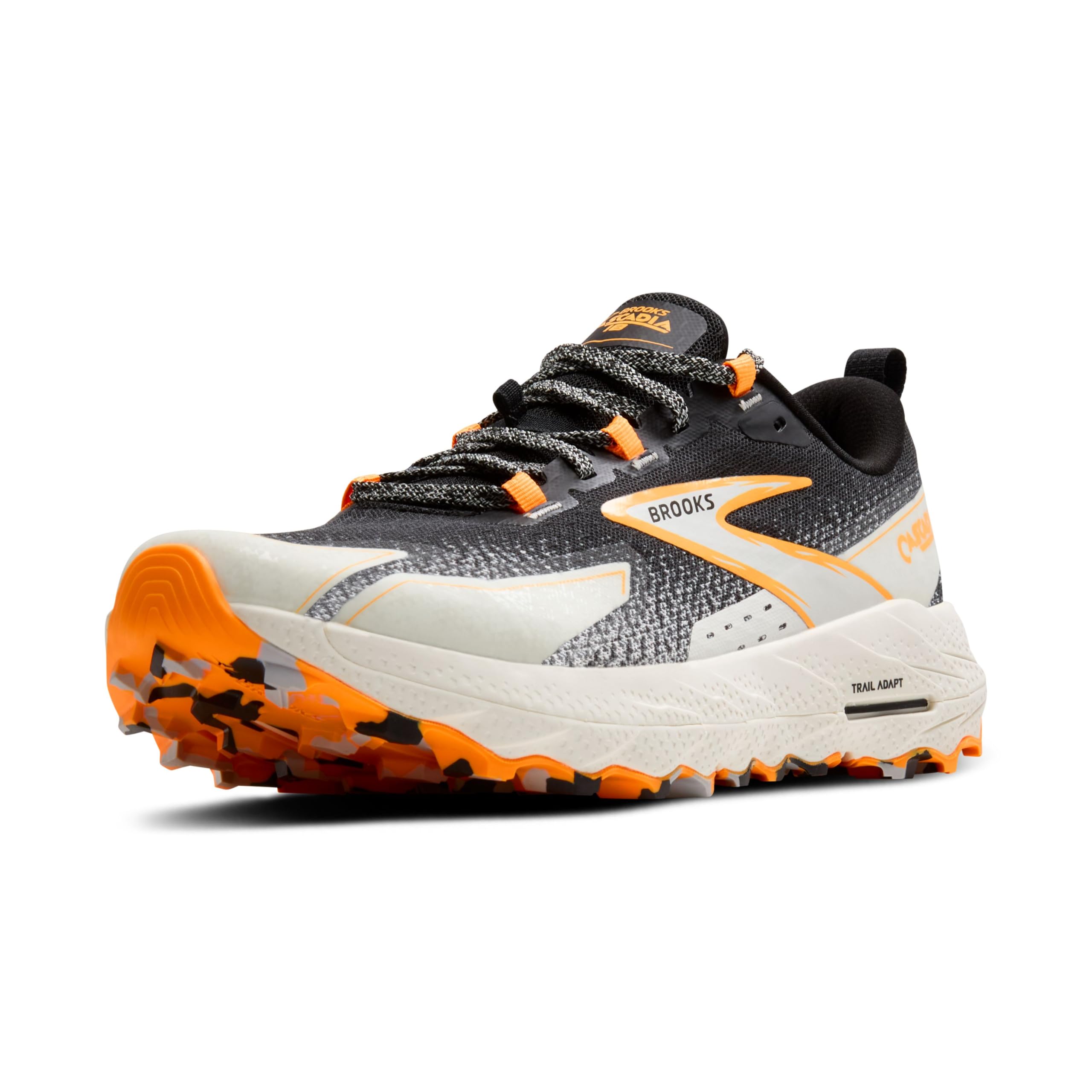 Brooks 1104261D022 Cascadia 18 Uomo, Black/​Blue Wash/​Orange EU 45
