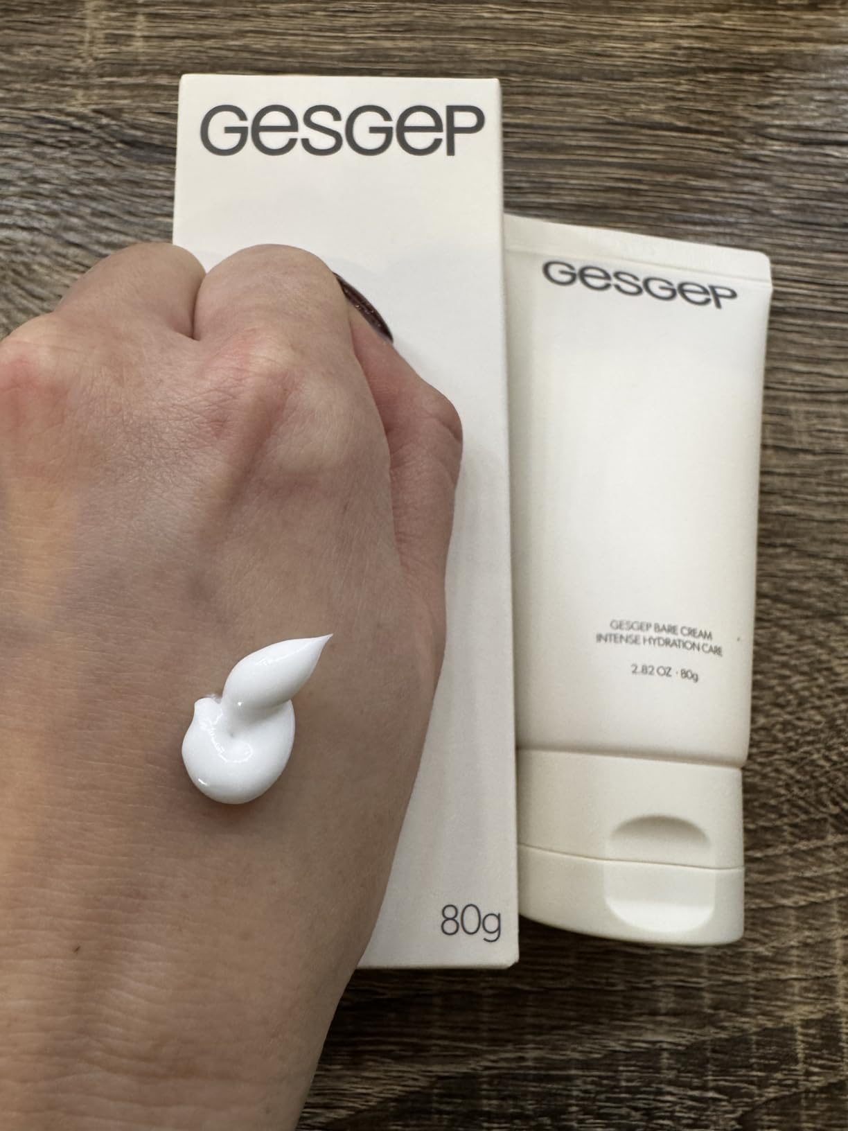 gesgep Bare Cream – Silicone-Free Ceramide & Hyaluronic Acid Face Moisturizer for Dry & Sensitive Skin, Skin Barrier Repair + Makeup Primer, Hygienic Travel Tube, 1.76 oz