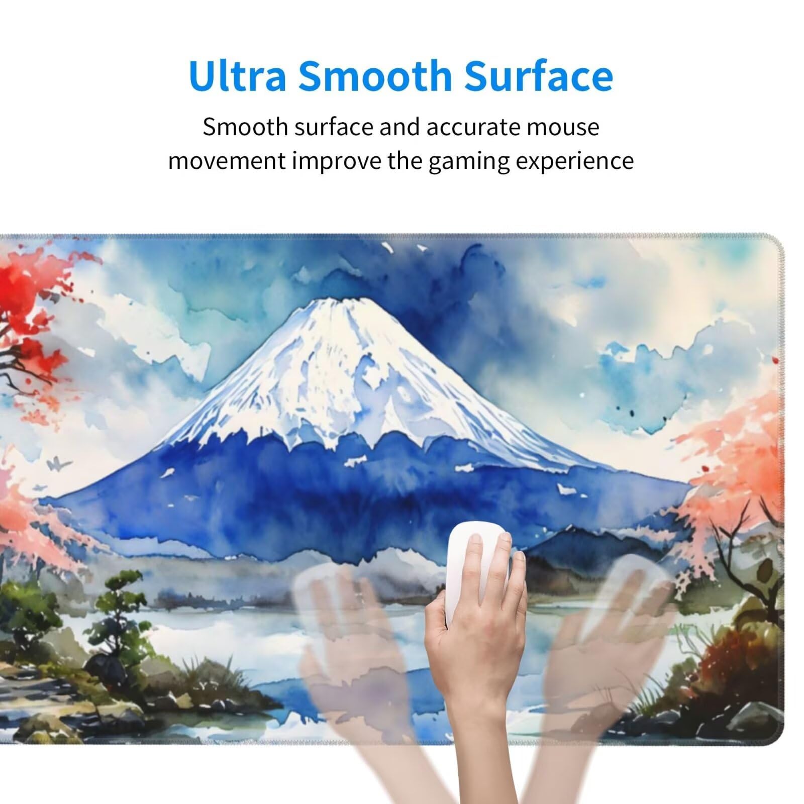 Alfombrilla Ratón Montaña Alfombrilla Ratón XXL 1600 x 800 mm, Japón Mouse Pad Gaming con Bordes Cosidos, Impermeable Mousepad XXL Base de Goma Antideslizante Duradera, Mouse Pad para Oficina Q856