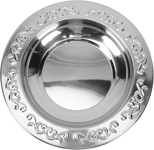 HOMSFOU Plato de cangrejo de río de acero inoxidable Recipientes de alimentos de acero inoxidable para aperitivos, placa de ensalada de camping,